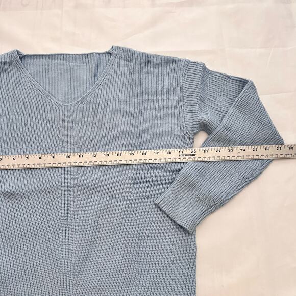 Womens Pullover Sweaters Sexy V Neck Solid Color Loose Ribbed Knitwear Sweater M - Picture 4 of 6